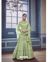 Green Georgette Embroidered Designer Anarkali Suit