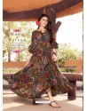 Multi Colour Printed Rayon Designer Gown