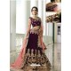 Deep Scarlet Velvet Heavy Embroidered Designer Wedding Lehenga Choli