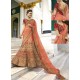 Light Orange Silk Heavy Embroidered Designer Wedding Lehenga Choli