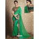 Jade Green Vichitra Silk Thread Embroidered Wedding Saree