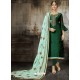 Dark Green Embroidered Heavy Modal Silk Designer Churidar Suit