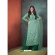 Dark Green Faux Georgette Hand Embroidered Designer Palazzo Suit