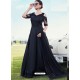 Black Silk Net Embroidered Designer Gown Style Suit