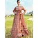Rust Silk Embroidered Designer Gown Style Suit