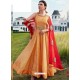 Mustard Silk Embroidered Designer Gown Style Suit