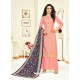 Pink Embroidered Upada Silk Designer Palazzo Suit