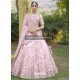 Baby Pink Silk Zari Embroidered Designer Wedding Lehenga Choli