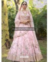 Baby Pink Silk Heavy Embroidered Designer Wedding Lehenga Choli
