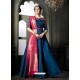 Teal Blue Heavy Tapeta Sarteen Silk Embroidered Floor Length Suit