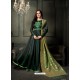 Dark Green Heavy Tapeta Sarteen Silk Embroidered Floor Length Suit