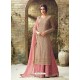 Dusty Pink Georgette Stone Embroidered Designer Palazzo Suit