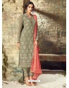 Mehendi Georgette Stone Embroidered Designer Staright Suit