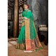 Jade Green Embroidered Designer Cotton Silk Saree