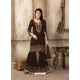 Coffee Faux Georgette Embroidered Designer Sarara Suit