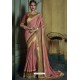 Dusty Pink Embroidered Art Silk Designer Saree