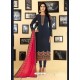 Navy Blue Georgette Designer Embroidered Churidar Suit