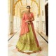 Light Red And Yellow Silk Embroidered Designer Lehenga Choli