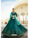 Teal Silk Embroidered Designer Lehenga Choli