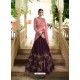 Deep Wine And Pink Silk Embroidered Designer Lehenga Choli