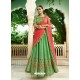 Green Silk Embroidered Designer Lehenga Choli