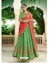 Green Silk Embroidered Designer Lehenga Choli