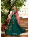 Dark Green Silk Embroidered Designer Lehenga Choli