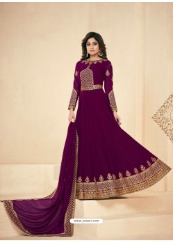 Purple Georgette Embroidered Designer Anarkali Suit