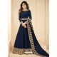 Navy Blue Georgette Embroidered Designer Anarkali Suit