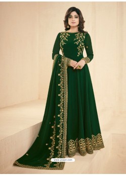 Dark Green Georgette Embroidered Designer Anarkali Suit