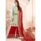 Sea Green Embroidered Heavy Georgette Designer Palazzo Suit