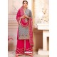 Grey Embroidered Heavy Georgette Designer Palazzo Suit