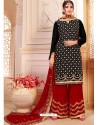Black Embroidered Heavy Georgette Designer Palazzo Suit