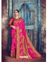 Rani Jaquard Nylon Silk Designer Party Wear Saree