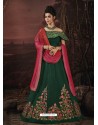 Dark Green Fancy Heavy Embroidered Jacquard Designer Lehenga Choli