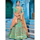 Jade Green Embroidered Geneva Silk Designer Lehenga Choli