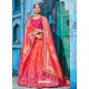 Tomato Red Embroidered Georgette Banarasi Designer Lehenga Choli