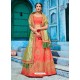 Orange Embroidered Silk Designer Lehenga Choli