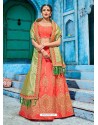 Orange Embroidered Silk Designer Lehenga Choli