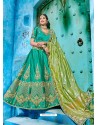 Dark Green Embroidered Satin Designer Lehenga Choli