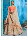 Taupe Embroidered Melbourne Silk Designer Lehenga Choli