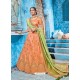 Adorable Light Orange Embroidered Silk Designer Lehenga Choli