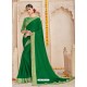 Dark Green Alfino Chiffon Designer Saree