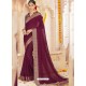 Purple Alfino Chiffon Designer Saree