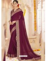 Purple Alfino Chiffon Designer Saree