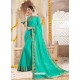 Aqua Mint Alfino Chiffon Designer Saree