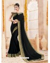 Black Alfino Chiffon Designer Saree