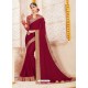 Wine Alfino Chiffon Designer Saree