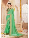 Green Alfino Chiffon Designer Saree