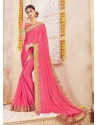 Hot Pink Alfino Chiffon Designer Saree